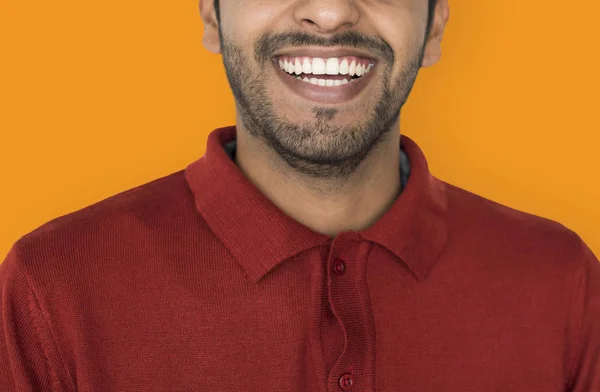 Indian man in red shirt — Stock Photo, Image