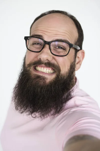 Hombre con gafas y con barba — Foto de Stock