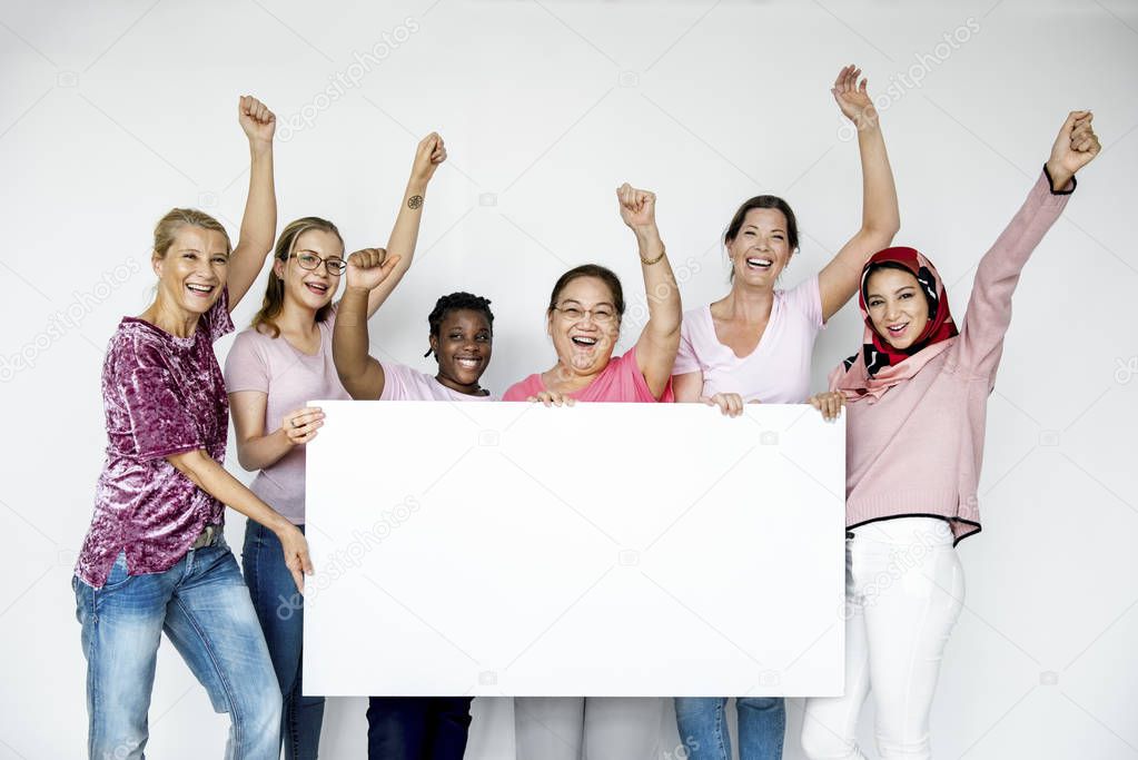 women holding empty board