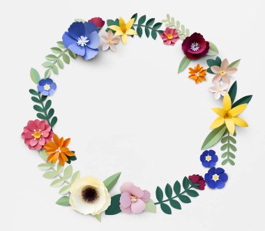 renkli papercraft çiçekler 