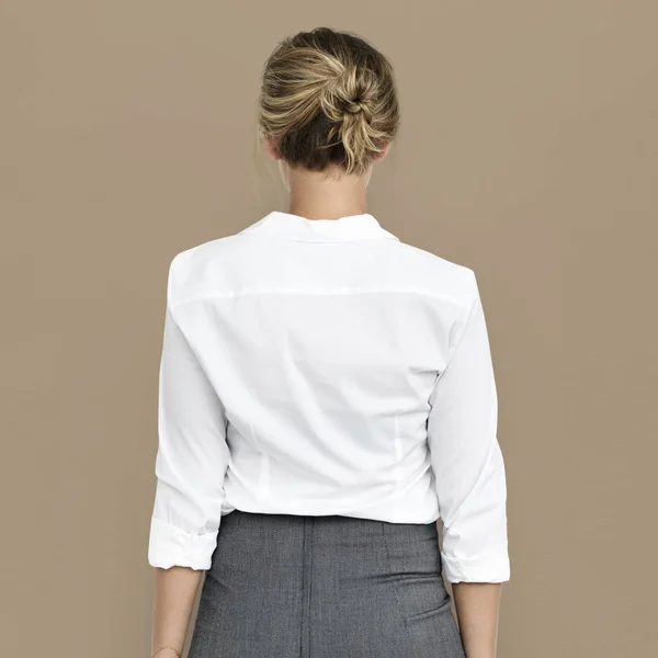 Podnikatelka v bílé košili — Stock fotografie