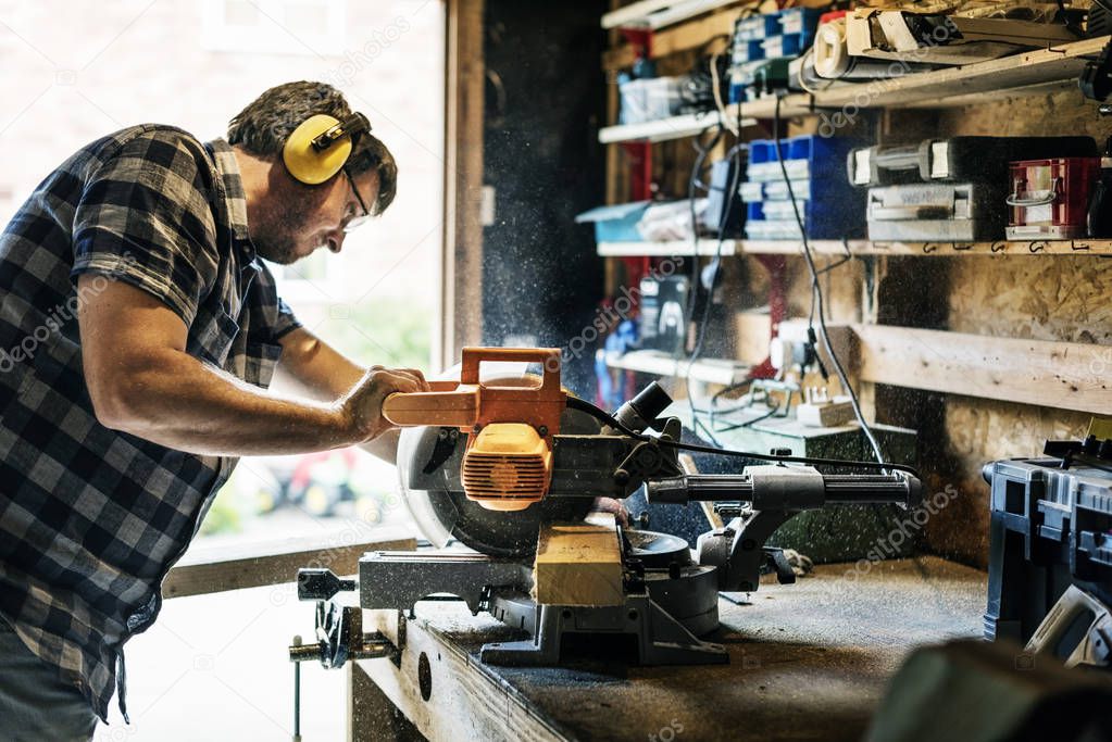 Carpenter Craftman in workshop