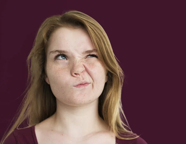 Girl with funny face expression — Stock Photo, Image