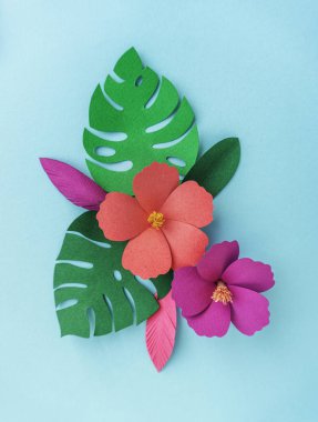 el işi tropik bitkiler ve yaprakları