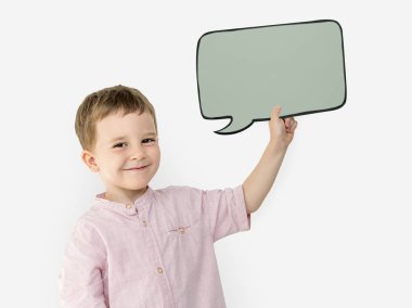 Çocuk Holding Kağıt konuşma balonu