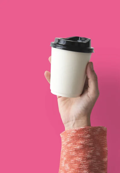 İnsan elini tutarak kahve kupa — Stok fotoğraf