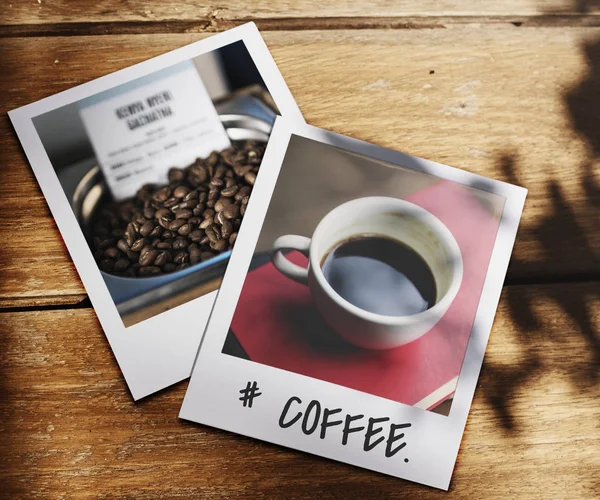Twee foto met koffie — Stockfoto