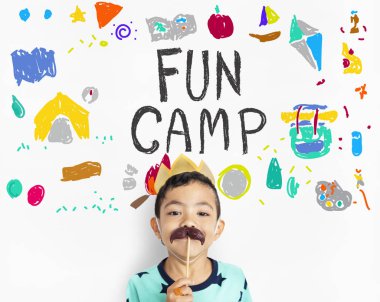 Çocuk holding bıyık Stick    