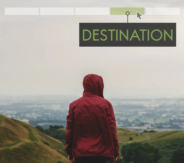 Man standing on mountain hills — Stock Photo, Image