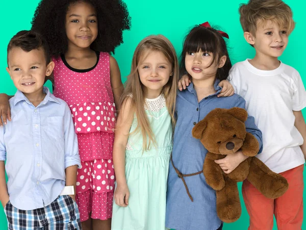 Diversiteit Kids in de Studio — Stockfoto