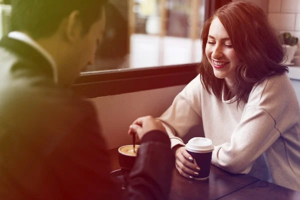 Couple having date in cafe — Stock Photo, Image