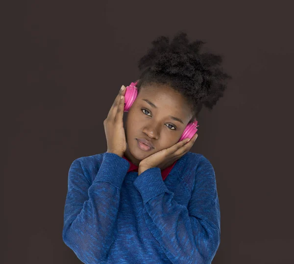 Female wearing Headphones — Stock Photo, Image