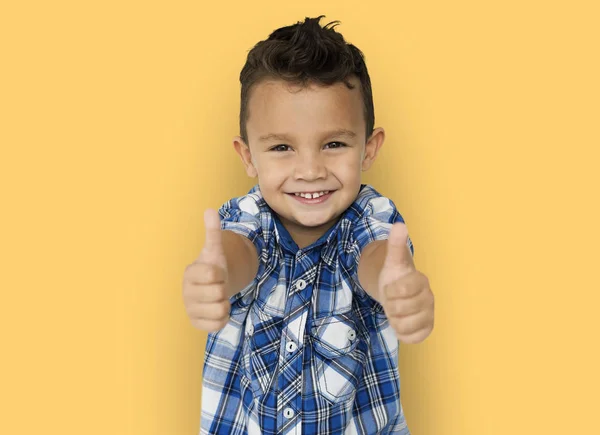 Boy showing ok signs with hands — Stock Photo, Image