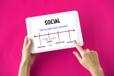 kişi holding dijital tablet