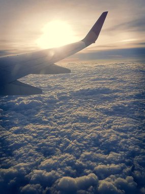 Uçak uçan ulaşım seyahat güneşli, özgün photoset