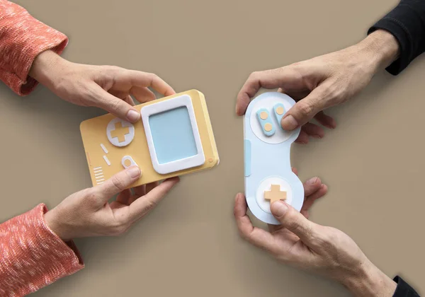 Controladores de videojuegos Hands Holding — Foto de Stock