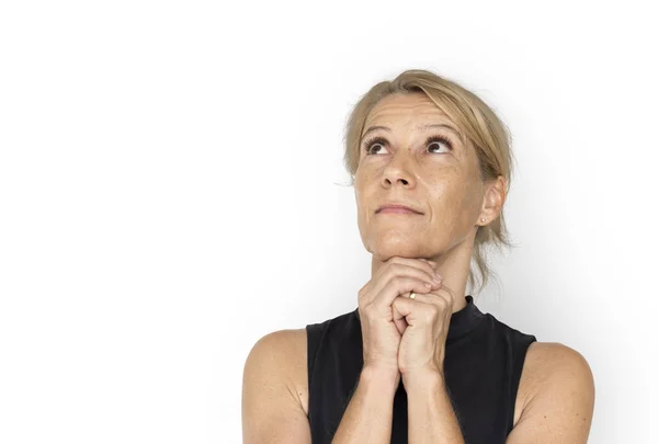 Woman looking away in thoughtful pose — Stock Photo, Image