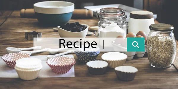 Kitchen table with Ingredients — Stock Photo, Image