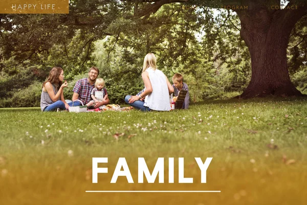 Big beautiful family outdoors — Stock Photo, Image