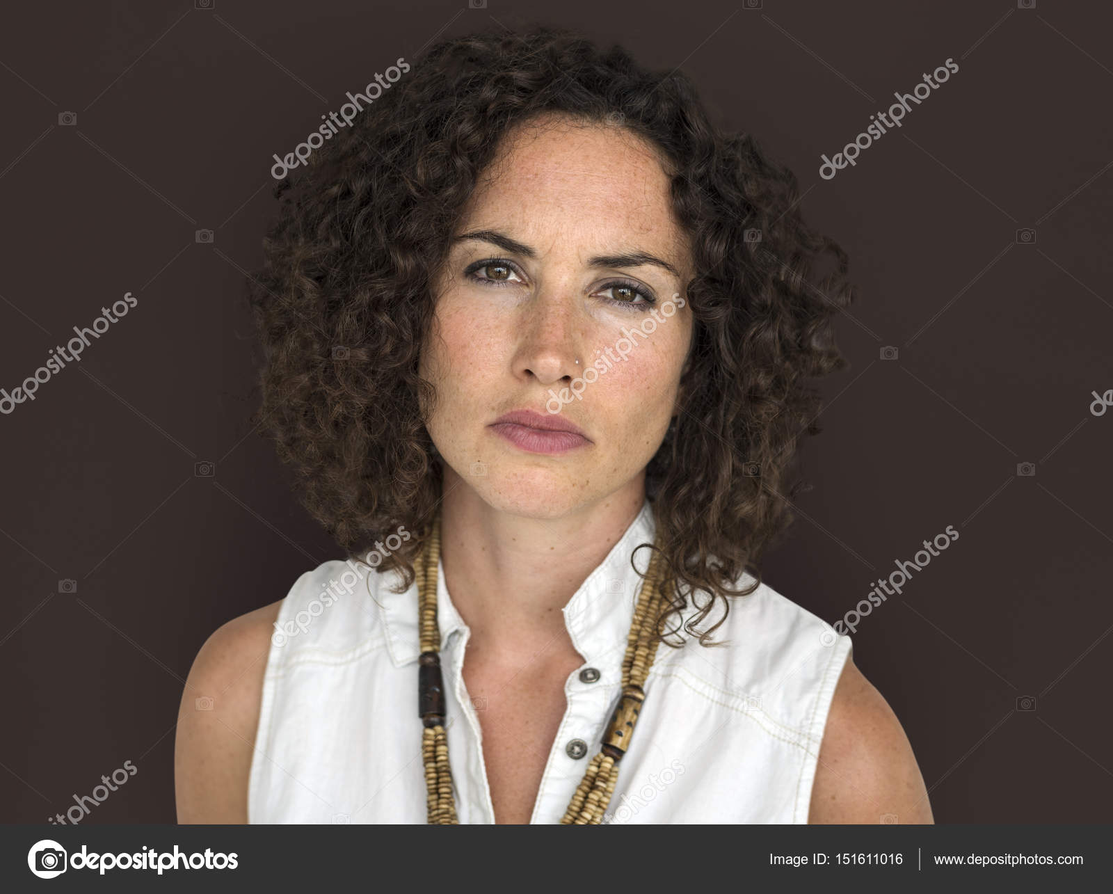 Caucasian Woman With Short Curly Hair Stock Photo C Rawpixel