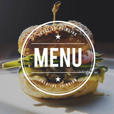 Hamburger plaka üzerinde kapat