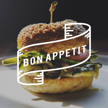 Hamburger plaka üzerinde kapat