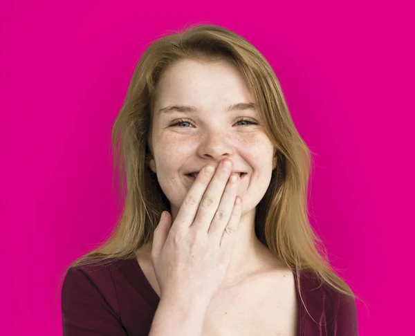 Smiling girl  in the studio — Stock Photo, Image