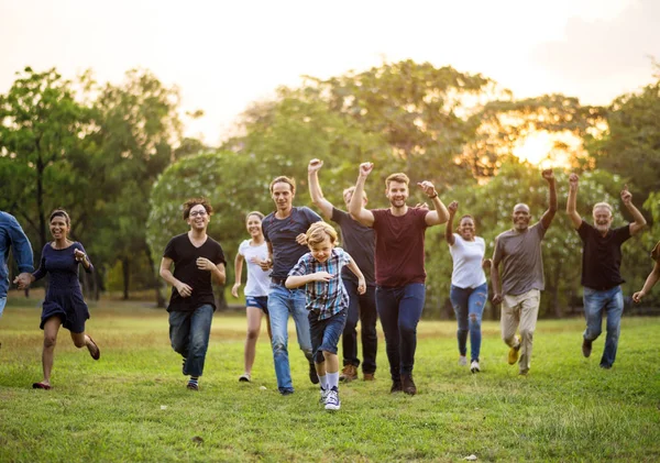 people running together