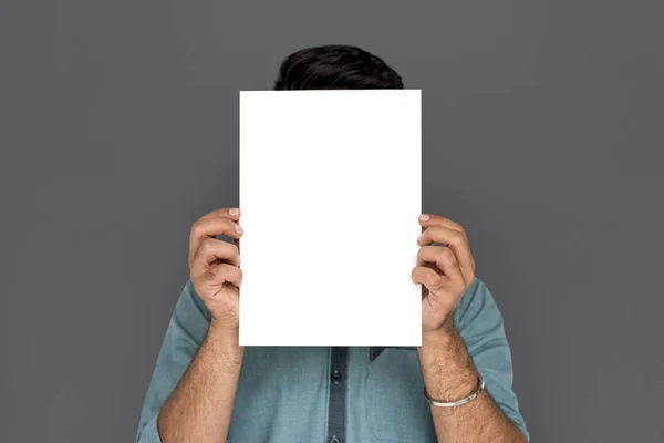 Mann mit leerem Plakat — Stockfoto