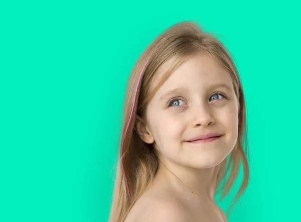 Smiling Girl with Bare Chest — Stock Photo, Image