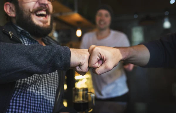 Partners touch pair of hands — Stock Photo, Image