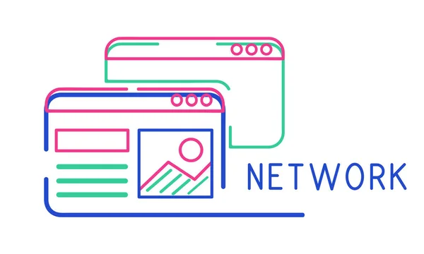 Template with Network concept — Stock Photo, Image