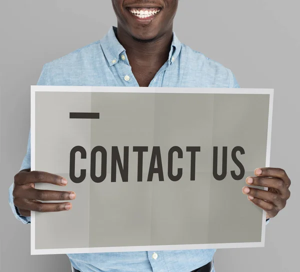 Mann mit Plakat — Stockfoto