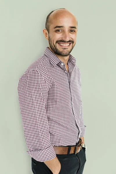 Uomo calvo in camicia — Foto Stock