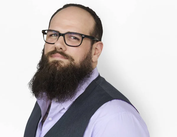 Homme à lunettes et barbe — Photo