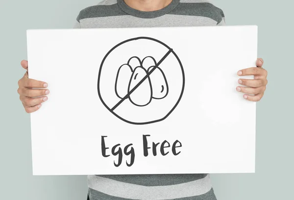 Man Holding Banner Placard — Stock Photo, Image