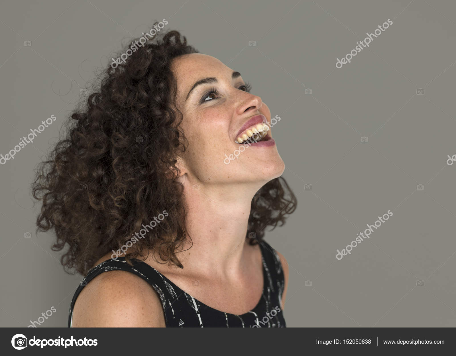 Caucasian Woman With Short Curly Hair Stock Photo C Rawpixel