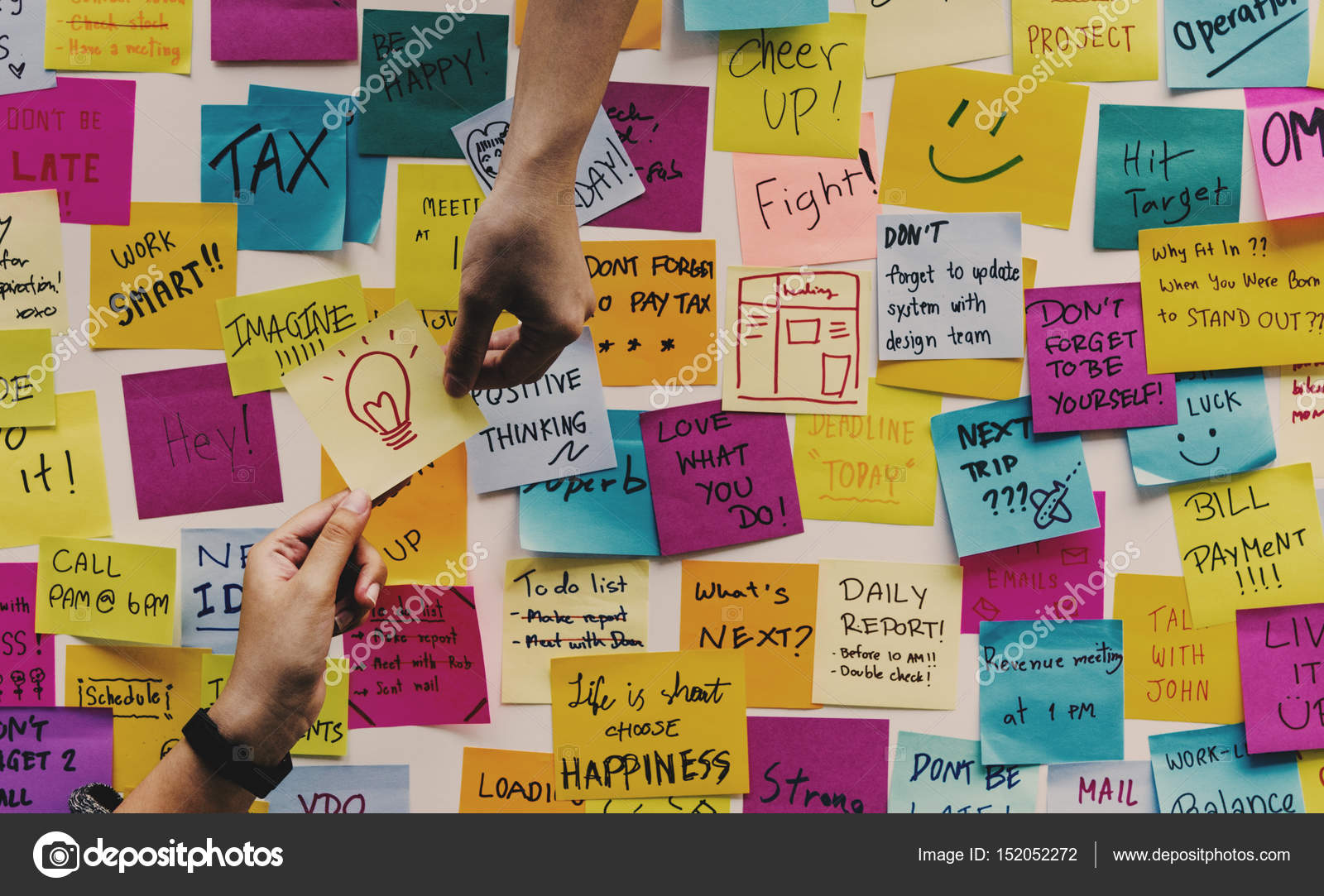 Hands with Sticky Notes Stock Photo by ©Rawpixel 152052272