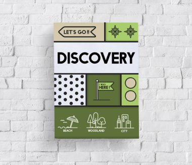 Beyaz tuğla duvara afiş 