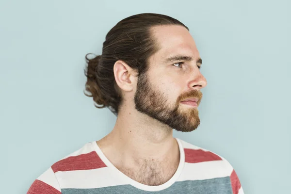 Homem com cabelo comprido — Fotografia de Stock