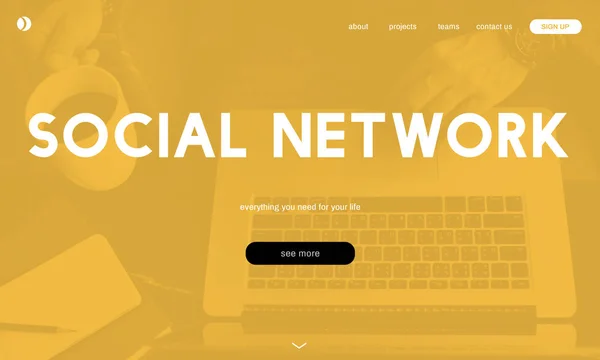 Sjabloon met sociaal netwerk concept — Stockfoto