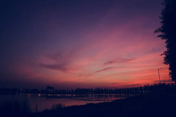 Prachtige zonsondergang hemel — Stockfoto
