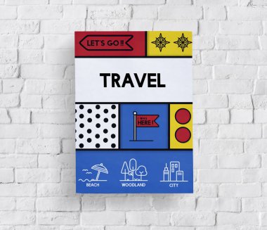 Tuğla duvar grafik ile banner 