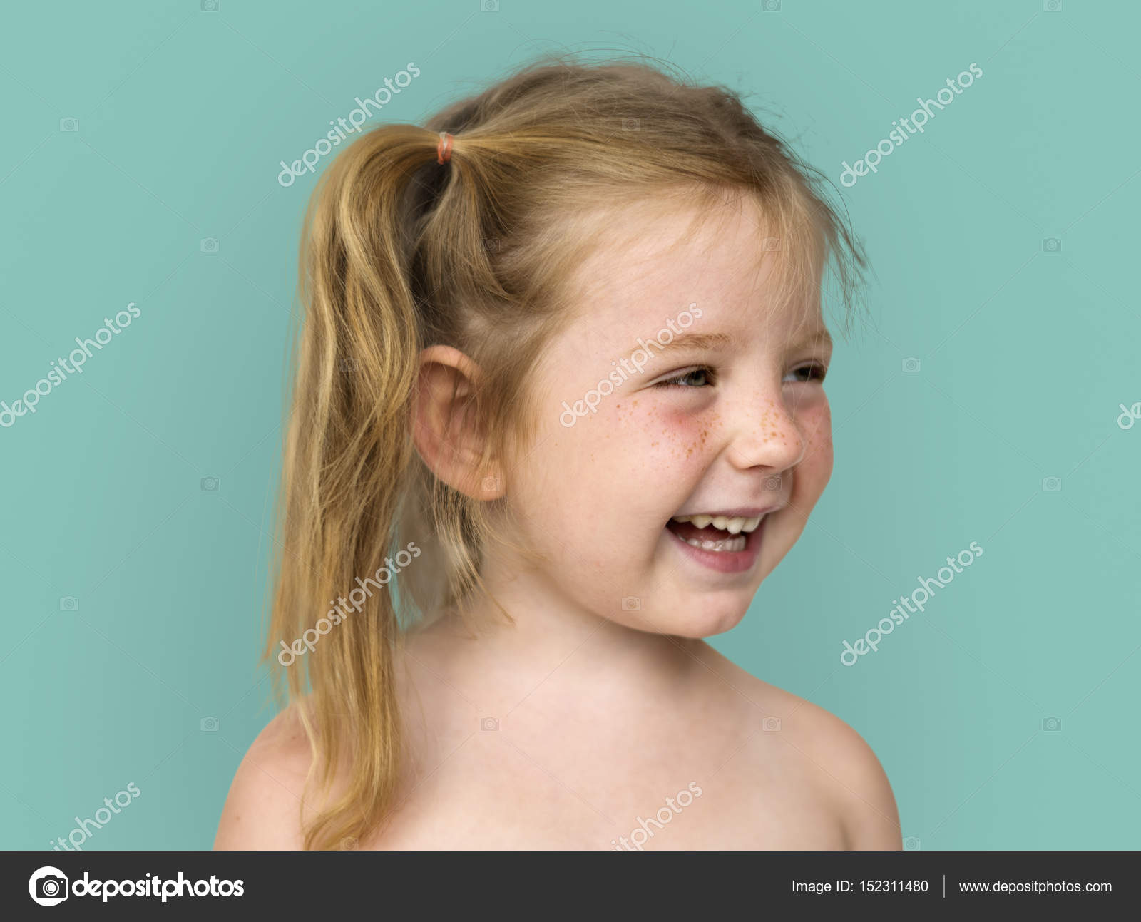  Cute small girl in the studio — Stock Photo © Rawpixel #152311480
