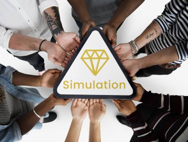 İnsanlar elmas simgesi ile çalışma