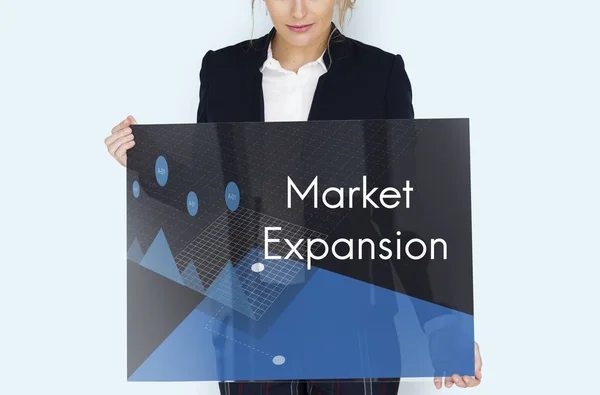 Üzletasszony gazdaság banner — Stock Fotó