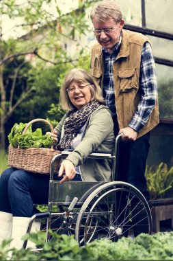 Çift üzerinde arka bahçe 