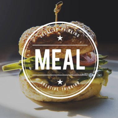 Hamburger plaka üzerinde kapat