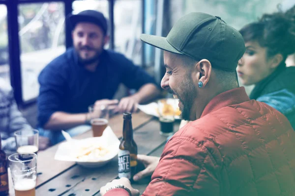 Diverse People Hang Out Pub — Stock Photo, Image