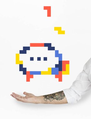 konuşma balonu 8 bit çizimi 